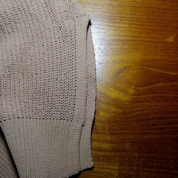 Aerie Oversized Mocha Brown Long Sleeve Tunic Sweater Size S Rib Knit Side Vents - Picture 6 of 9